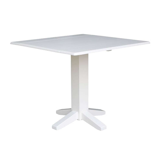 International Concepts - 36in Square Dual Drop Leaf Dining Table in White Finish - T08-36SDP veiw 1