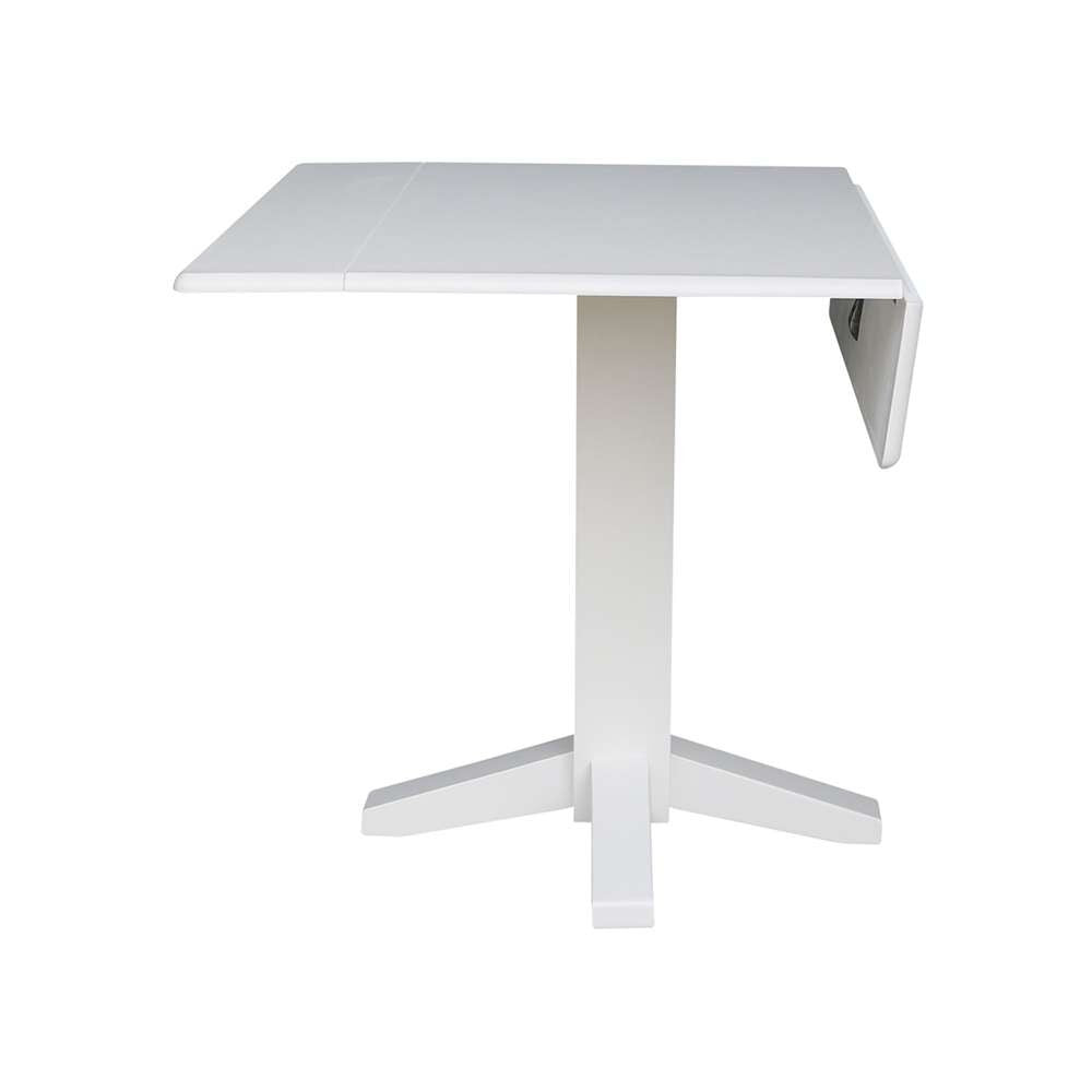 International Concepts - 36in Square Dual Drop Leaf Dining Table in White Finish - T08-36SDP veiw 3