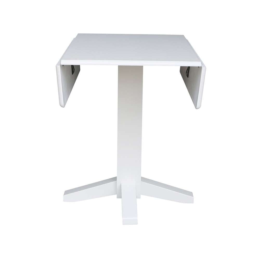 International Concepts - 36in Square Dual Drop Leaf Dining Table in White Finish - T08-36SDP veiw 4