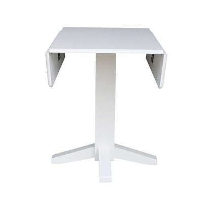 International Concepts - 36in Square Dual Drop Leaf Dining Table in White Finish - T08-36SDP veiw 4