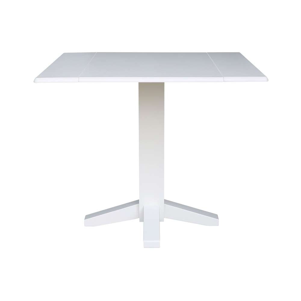 International Concepts - 36in Square Dual Drop Leaf Dining Table in White Finish - T08-36SDP veiw 5