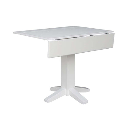 International Concepts - 36in Square Dual Drop Leaf Dining Table in White Finish - T08-36SDP veiw 6