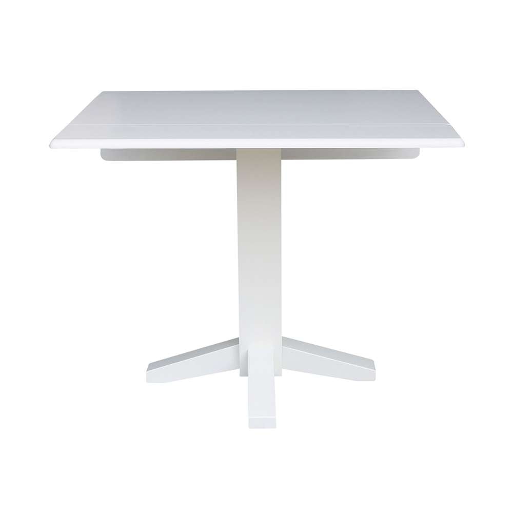International Concepts - 36in Square Dual Drop Leaf Dining Table in White Finish - T08-36SDP veiw 7