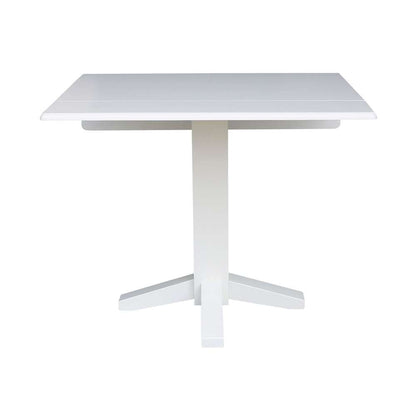 International Concepts - 36in Square Dual Drop Leaf Dining Table in White Finish - T08-36SDP veiw 7