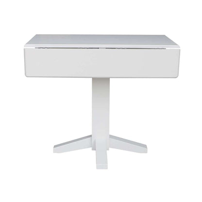 International Concepts - 36in Square Dual Drop Leaf Dining Table in White Finish - T08-36SDP veiw 8