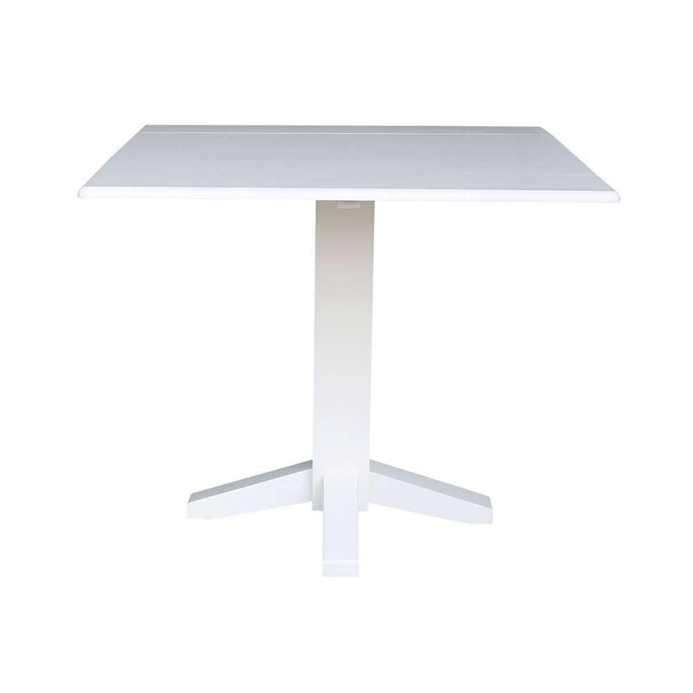 International Concepts - 36in Square Dual Drop Leaf Dining Table in White Finish - T08-36SDP veiw 9