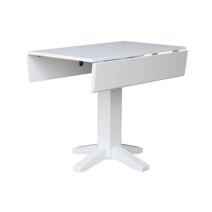 International Concepts - 36in Square Dual Drop Leaf Dining Table in White Finish - T08-36SDP veiw 10