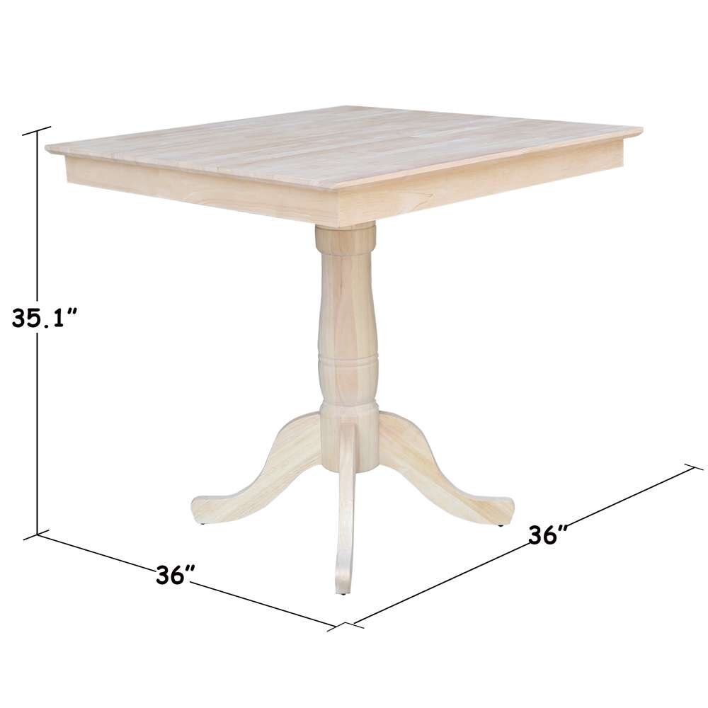 International Concepts - 36X36in Square Top Ped Table - 41.1inH - K-3636TP-30P-6B-2 veiw 2
