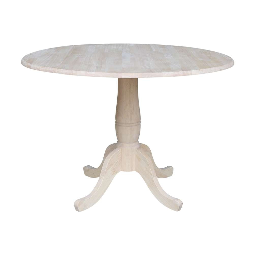 International Concepts - 42in Round Dual Drop Leaf Ped Table - 29.5inH - K-42DPT veiw 1