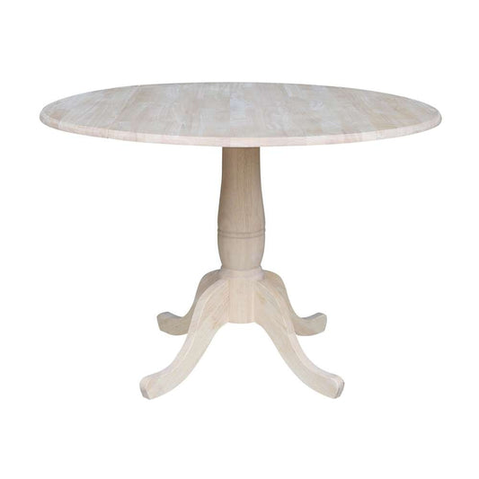 International Concepts - 42in Round Dual Drop Leaf Ped Table - 29.5inH - K-42DPT veiw 1