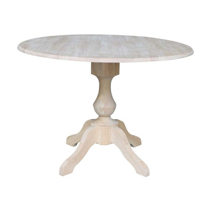 International Concepts - 42in Round Dual Drop Leaf Ped Table - 30.3inH - K-42DPT-11B veiw 1