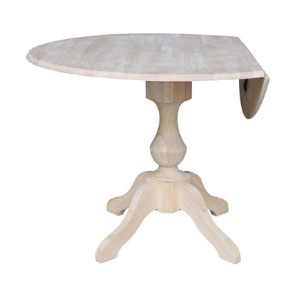 International Concepts - 42in Round Dual Drop Leaf Ped Table - 30.3inH - K-42DPT-11B veiw 3