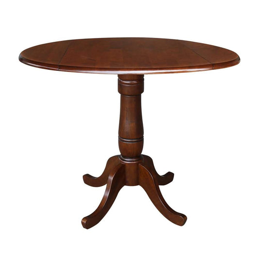 International Concepts - 42in Round Dual Drop Leaf Ped Table - 35.5inH in Espresso Finish - K581-42DPT-6B veiw 1