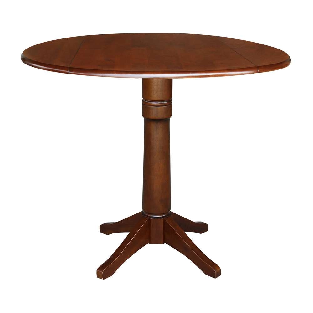International Concepts - 42in Round Dual Drop Leaf Ped Table - 36.3inH in Espresso Finish - K581-42DPT-27B-6B veiw 1