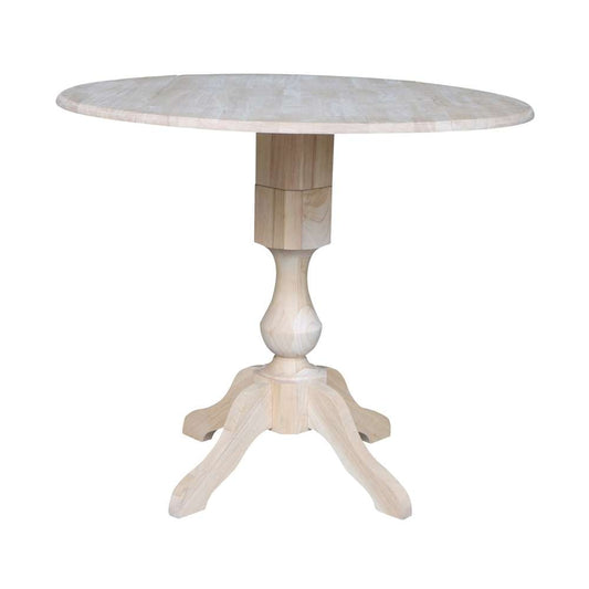 International Concepts - 42in Round Dual Drop Leaf Ped Table - 36.3inH - K-42DPT-11P veiw 1