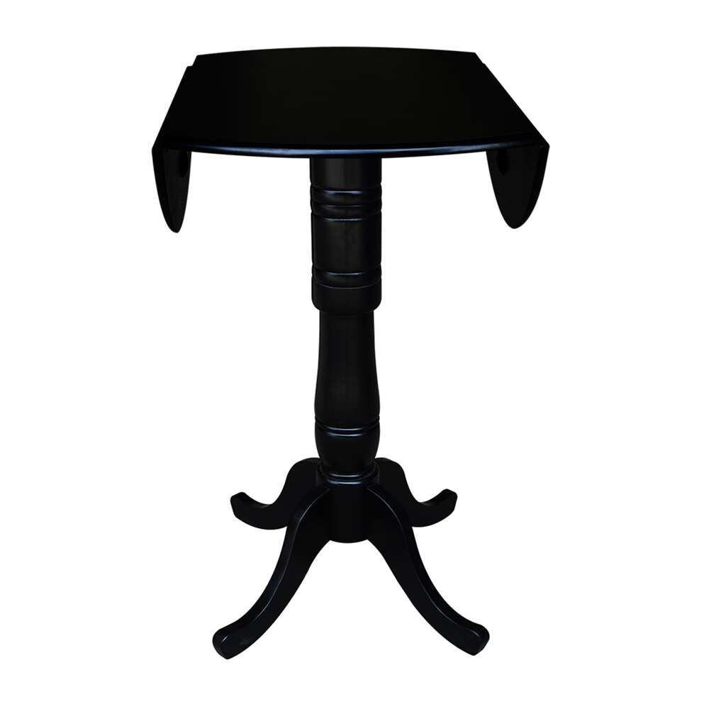International Concepts - 42in Round Dual Drop Leaf Ped Table - 41.5inH in Black Finish - K46-42DPT-6B-2 veiw 7