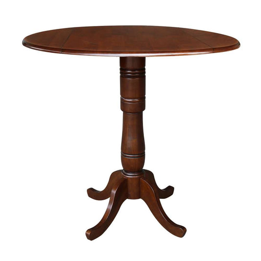 International Concepts - 42in Round Dual Drop Leaf Ped Table - 41.5inH in Espresso Finish - K581-42DPT-6B-2 veiw 1