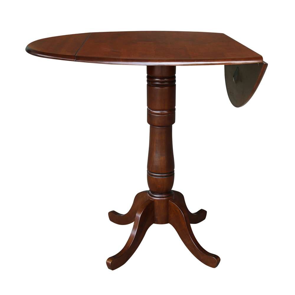 International Concepts - 42in Round Dual Drop Leaf Ped Table - 41.5inH in Espresso Finish - K581-42DPT-6B-2 veiw 3