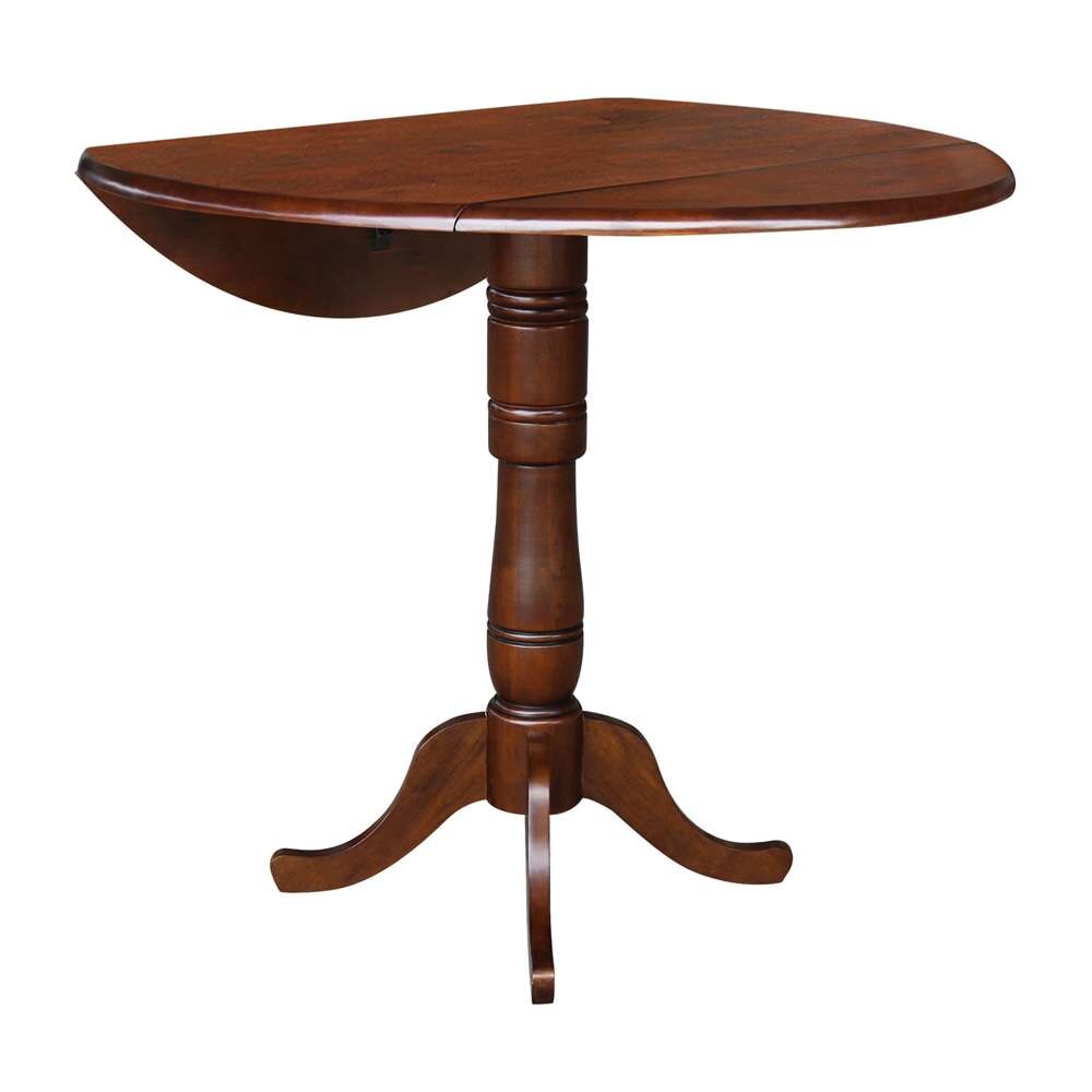International Concepts - 42in Round Dual Drop Leaf Ped Table - 41.5inH in Espresso Finish - K581-42DPT-6B-2 veiw 4