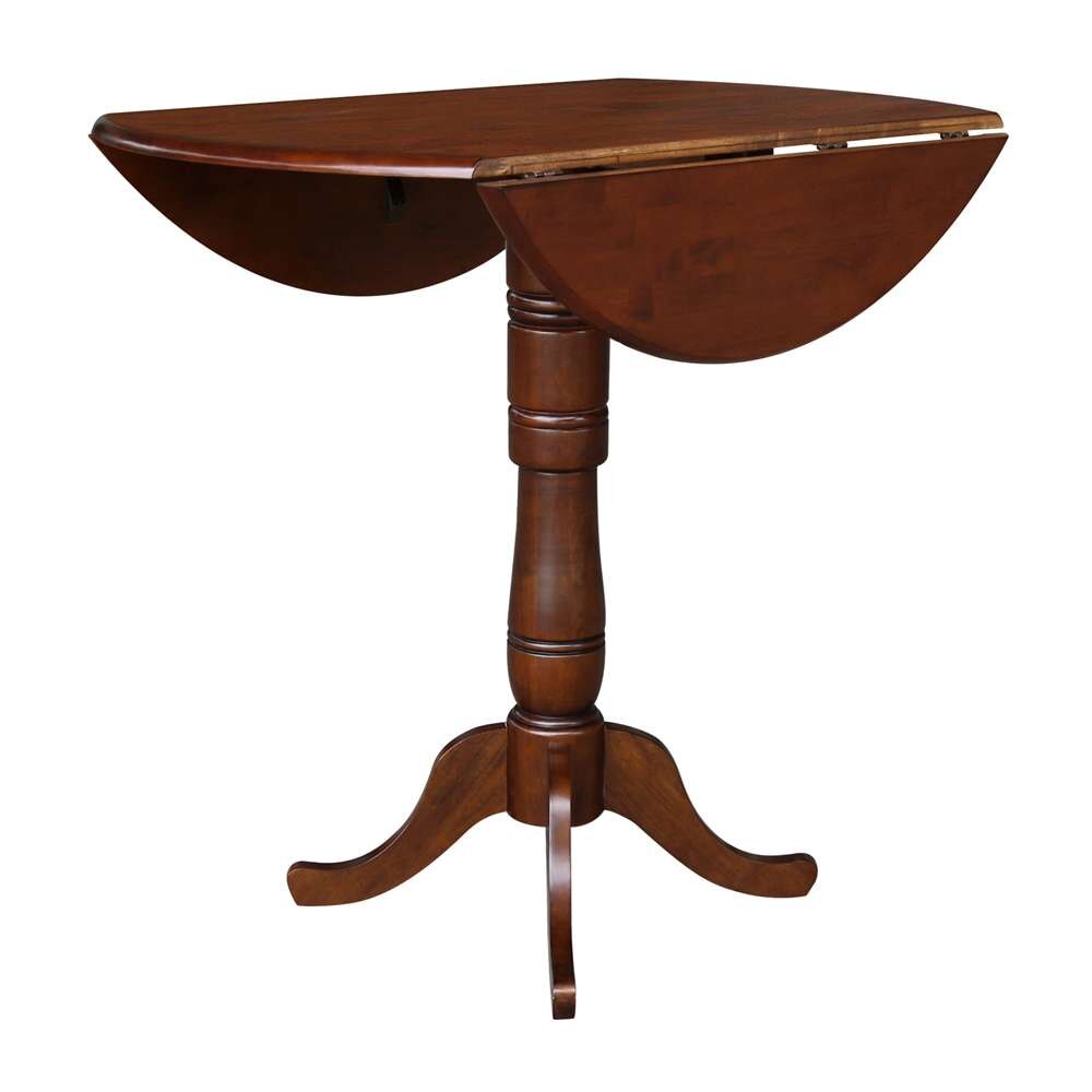 International Concepts - 42in Round Dual Drop Leaf Ped Table - 41.5inH in Espresso Finish - K581-42DPT-6B-2 veiw 5