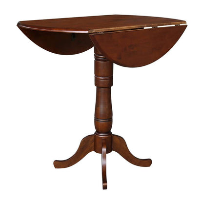 International Concepts - 42in Round Dual Drop Leaf Ped Table - 41.5inH in Espresso Finish - K581-42DPT-6B-2 veiw 5