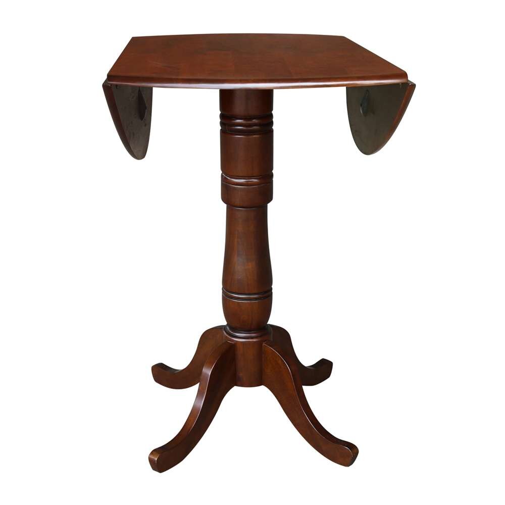 International Concepts - 42in Round Dual Drop Leaf Ped Table - 41.5inH in Espresso Finish - K581-42DPT-6B-2 veiw 7