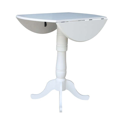 International Concepts - 42in Round Dual Drop Leaf Ped Table - 41.5inH in White Finish - K08-42DPT-6B-2 veiw 4