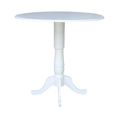 International Concepts - 42in Round Dual Drop Leaf Ped Table - 41.5inH in White Finish - K08-42DPT-6B-2 veiw 5