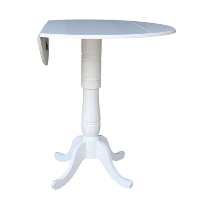 International Concepts - 42in Round Dual Drop Leaf Ped Table - 41.5inH in White Finish - K08-42DPT-6B-2 veiw 7