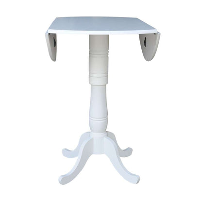 International Concepts - 42in Round Dual Drop Leaf Ped Table - 41.5inH in White Finish - K08-42DPT-6B-2 veiw 8