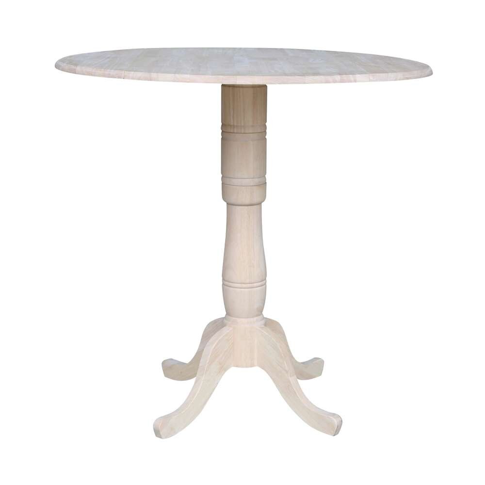 International Concepts - 42in Round Dual Drop Leaf Ped Table - 41.5inH - K-42DPT-6B-2 veiw 1