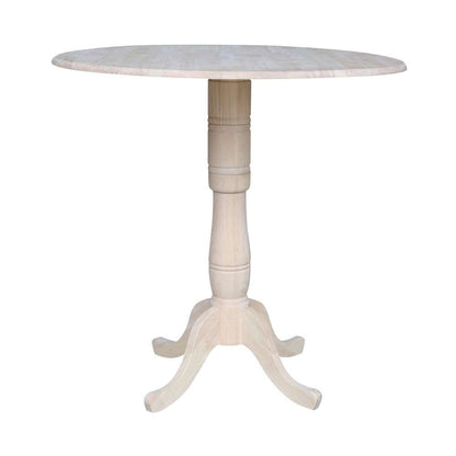 International Concepts - 42in Round Dual Drop Leaf Ped Table - 41.5inH - K-42DPT-6B-2 veiw 1