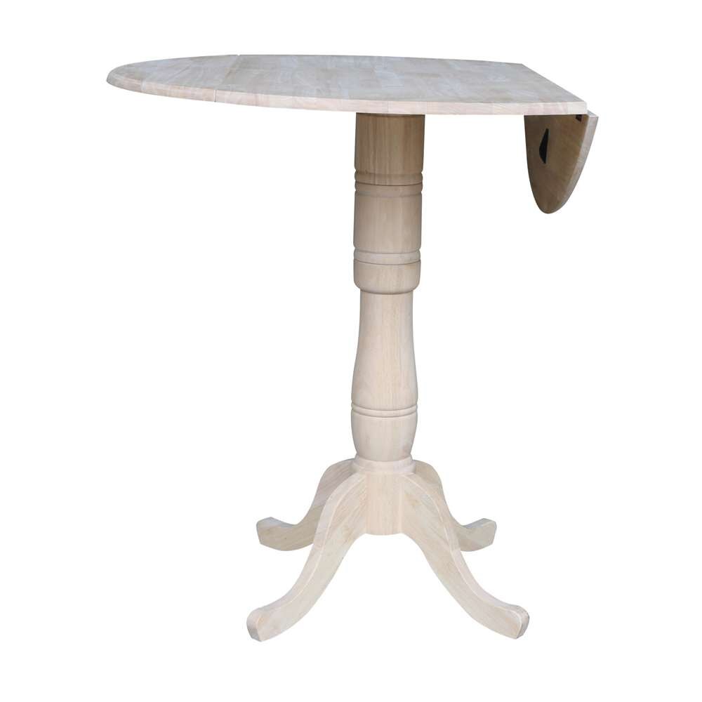 International Concepts - 42in Round Dual Drop Leaf Ped Table - 41.5inH - K-42DPT-6B-2 veiw 3