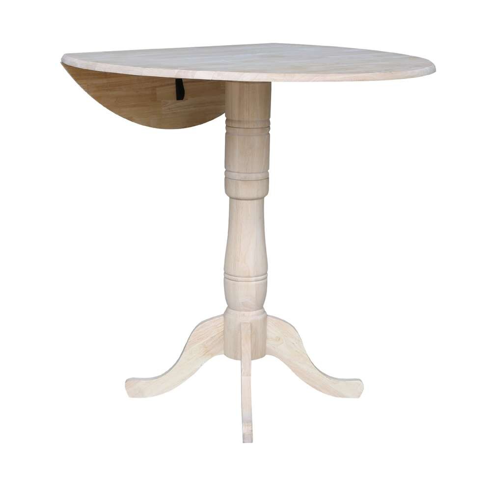International Concepts - 42in Round Dual Drop Leaf Ped Table - 41.5inH - K-42DPT-6B-2 veiw 4