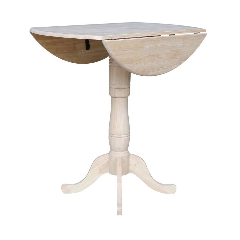 International Concepts - 42in Round Dual Drop Leaf Ped Table - 41.5inH - K-42DPT-6B-2 veiw 5