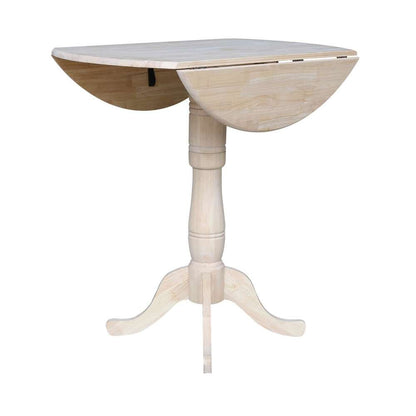 International Concepts - 42in Round Dual Drop Leaf Ped Table - 41.5inH - K-42DPT-6B-2 veiw 5