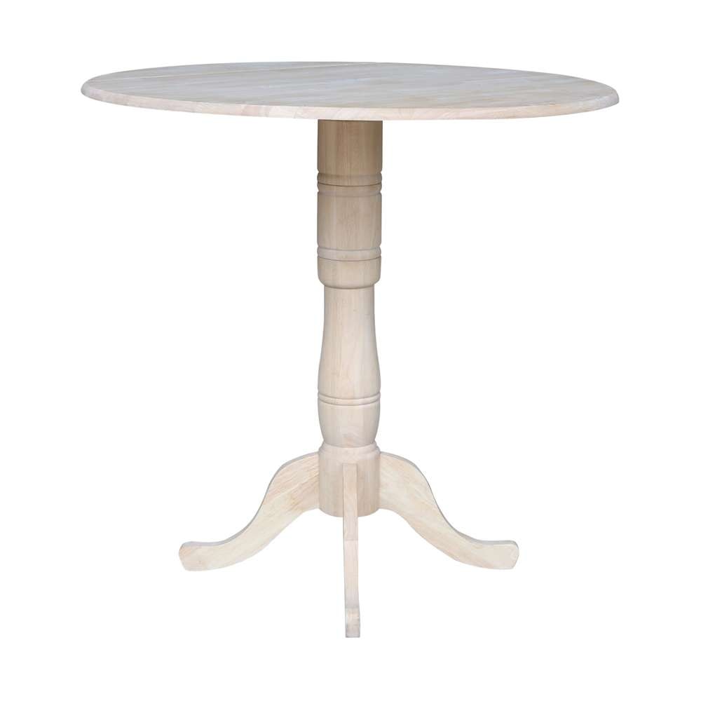 International Concepts - 42in Round Dual Drop Leaf Ped Table - 41.5inH - K-42DPT-6B-2 veiw 6
