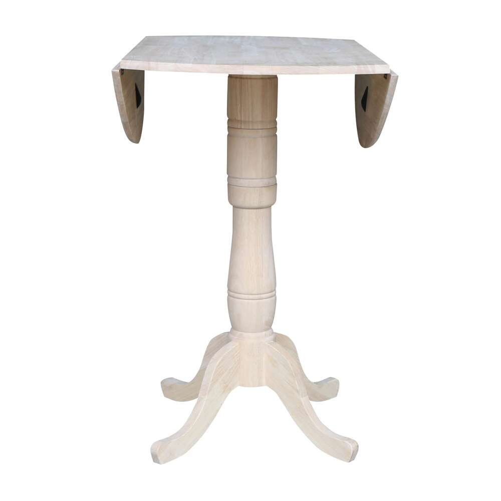 International Concepts - 42in Round Dual Drop Leaf Ped Table - 41.5inH - K-42DPT-6B-2 veiw 7