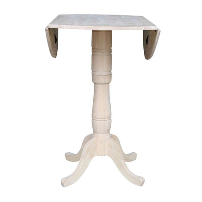 International Concepts - 42in Round Dual Drop Leaf Ped Table - 41.5inH - K-42DPT-6B-2 veiw 7