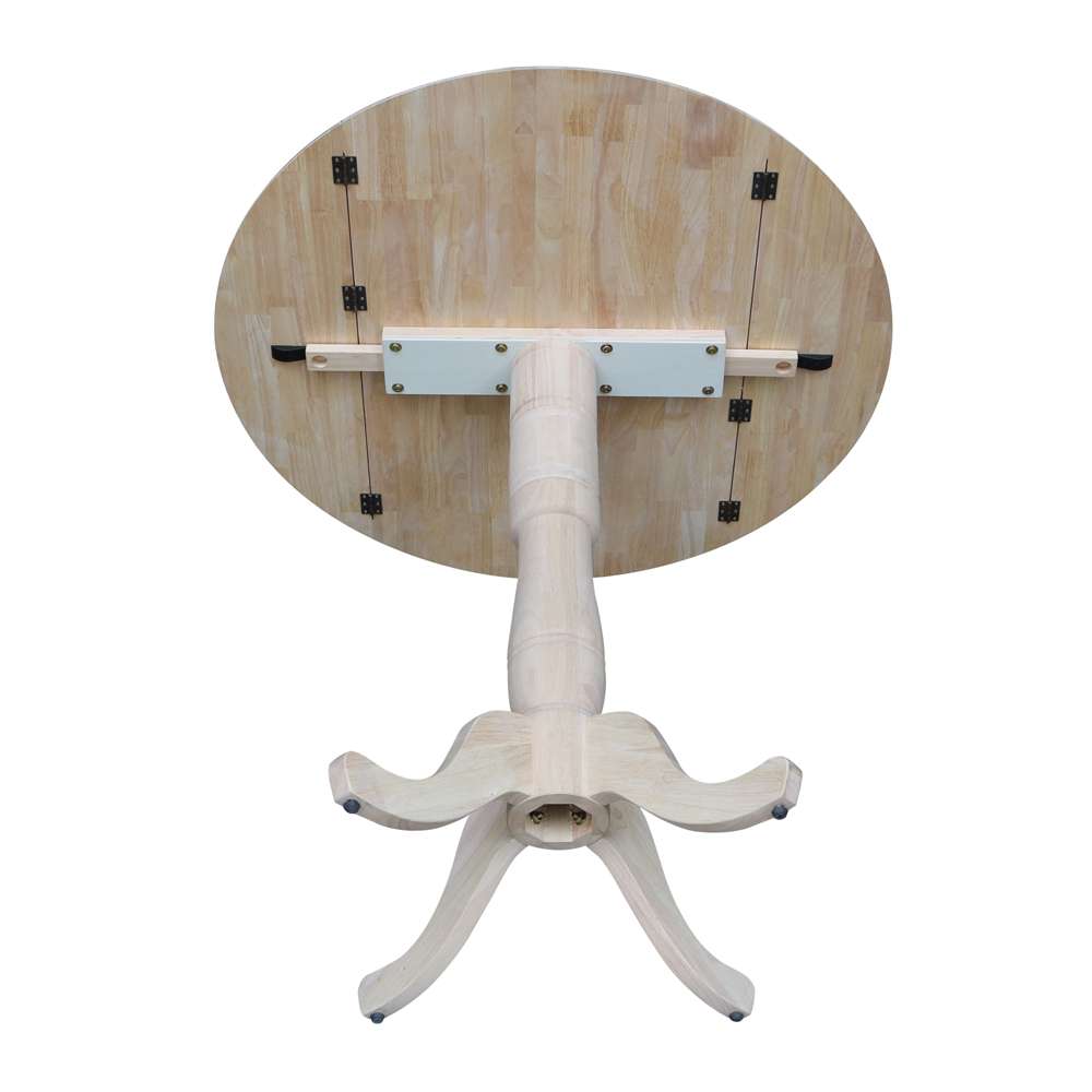 International Concepts - 42in Round Dual Drop Leaf Ped Table - 41.5inH - K-42DPT-6B-2 veiw 8