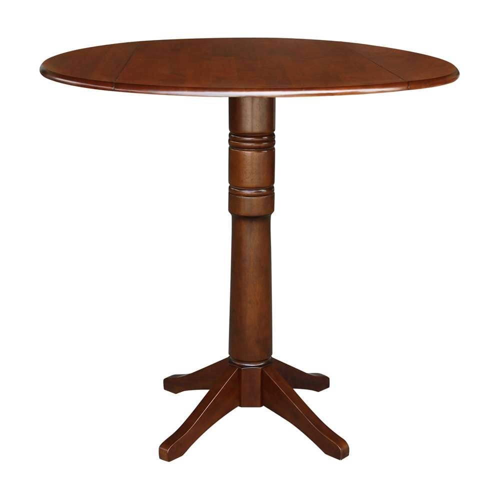 International Concepts - 42in Round Dual Drop Leaf Ped Table - 42.3inH in Espresso Finish - K581-42DPT-27B-6B-2 veiw 1