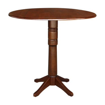 International Concepts - 42in Round Dual Drop Leaf Ped Table - 42.3inH in Espresso Finish - K581-42DPT-27B-6B-2 veiw 1