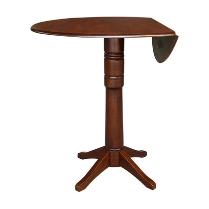 International Concepts - 42in Round Dual Drop Leaf Ped Table - 42.3inH in Espresso Finish - K581-42DPT-27B-6B-2 veiw 3