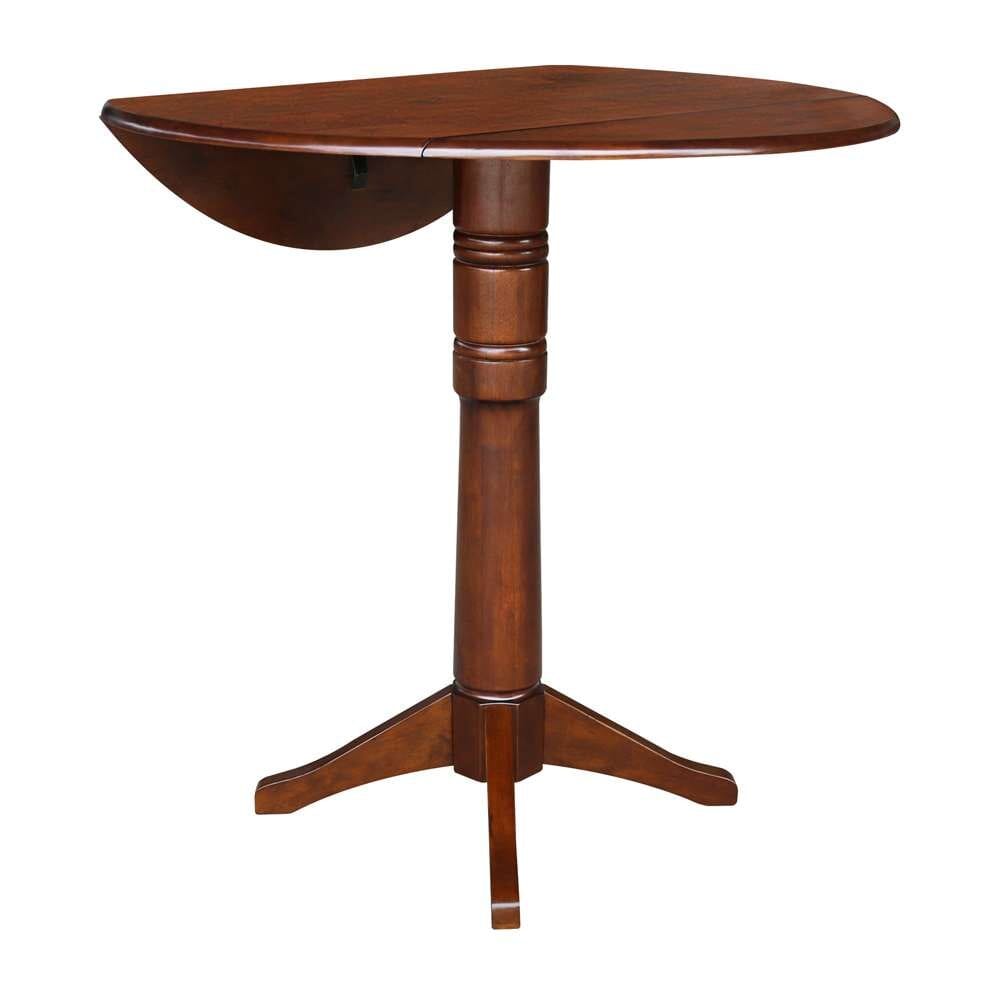 International Concepts - 42in Round Dual Drop Leaf Ped Table - 42.3inH in Espresso Finish - K581-42DPT-27B-6B-2 veiw 4