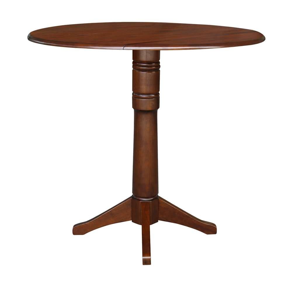 International Concepts - 42in Round Dual Drop Leaf Ped Table - 42.3inH in Espresso Finish - K581-42DPT-27B-6B-2 veiw 6