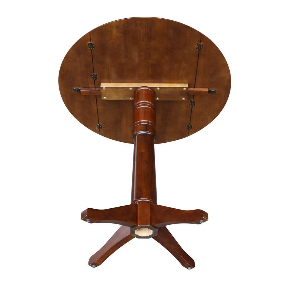International Concepts - 42in Round Dual Drop Leaf Ped Table - 42.3inH in Espresso Finish - K581-42DPT-27B-6B-2 veiw 8