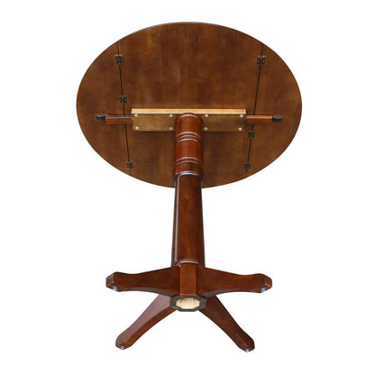 International Concepts - 42in Round Dual Drop Leaf Ped Table - 42.3inH in Espresso Finish - K581-42DPT-27B-6B-2 veiw 8