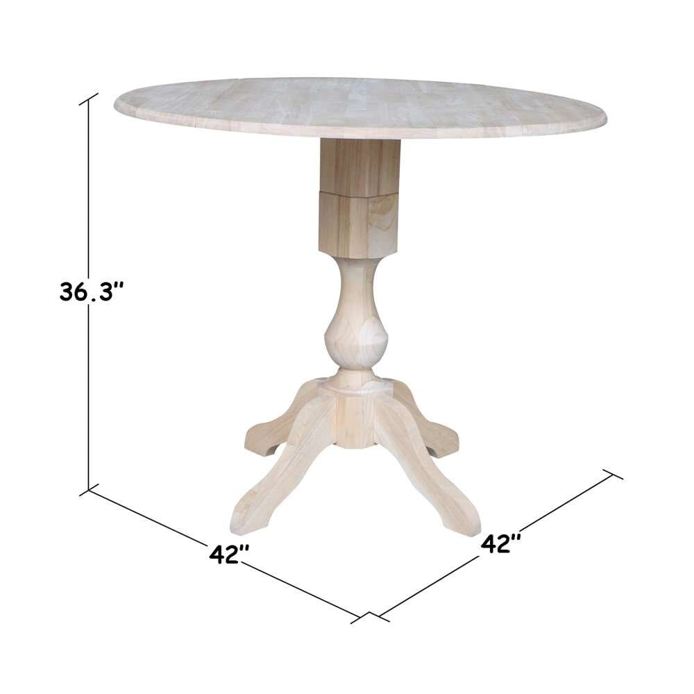 International Concepts - 42in Round Dual Drop Leaf Ped Table - 42.3inH - K-42DPT-11P-2 veiw 2