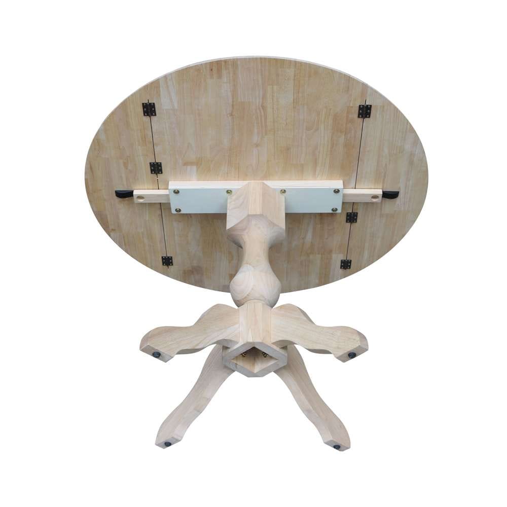 International Concepts - 42in Round Dual Drop Leaf Ped Table - 42.3inH - K-42DPT-11P-2 veiw 3