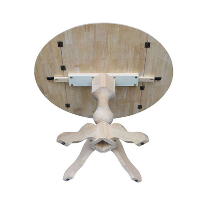 International Concepts - 42in Round Dual Drop Leaf Ped Table - 42.3inH - K-42DPT-11P-2 veiw 3